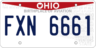 OH license plate FXN6661