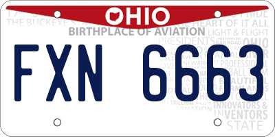 OH license plate FXN6663