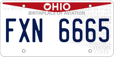OH license plate FXN6665