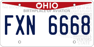 OH license plate FXN6668