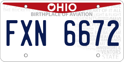 OH license plate FXN6672