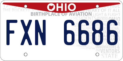 OH license plate FXN6686