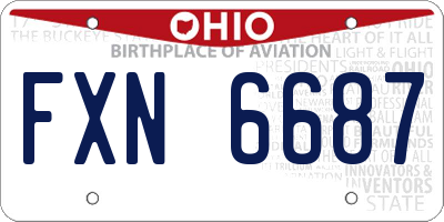 OH license plate FXN6687