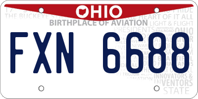 OH license plate FXN6688