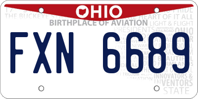 OH license plate FXN6689