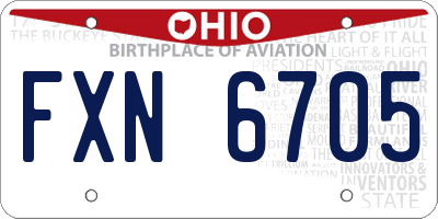 OH license plate FXN6705