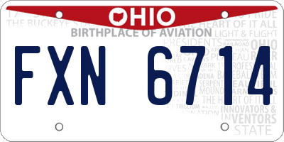 OH license plate FXN6714
