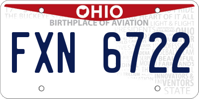 OH license plate FXN6722