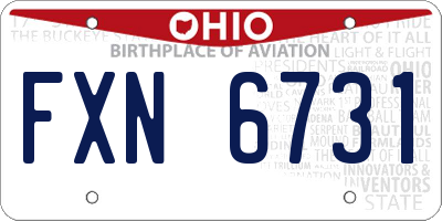 OH license plate FXN6731