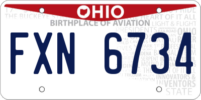 OH license plate FXN6734