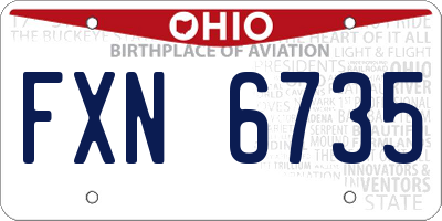 OH license plate FXN6735