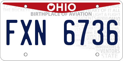 OH license plate FXN6736