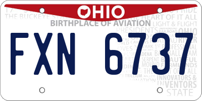 OH license plate FXN6737