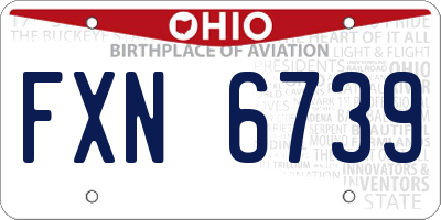 OH license plate FXN6739