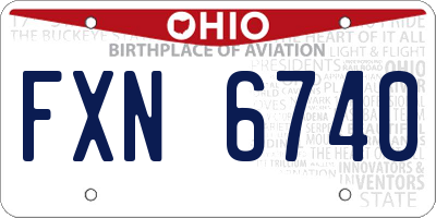 OH license plate FXN6740