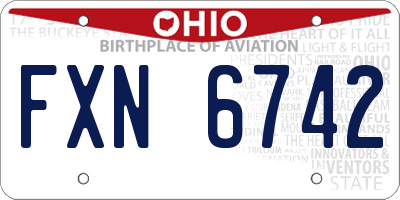 OH license plate FXN6742
