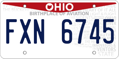 OH license plate FXN6745