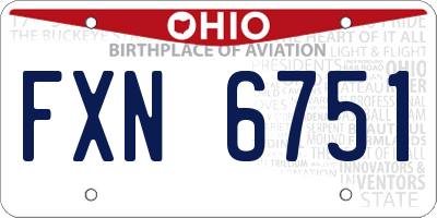 OH license plate FXN6751