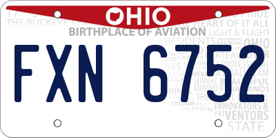 OH license plate FXN6752