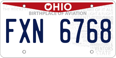 OH license plate FXN6768