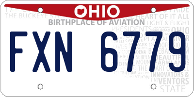 OH license plate FXN6779