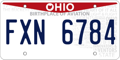 OH license plate FXN6784