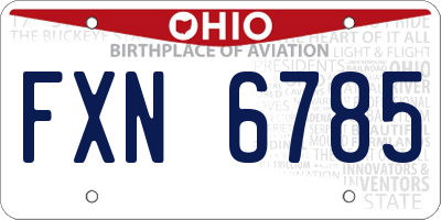 OH license plate FXN6785