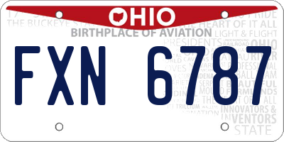 OH license plate FXN6787