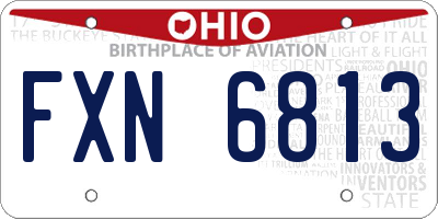 OH license plate FXN6813