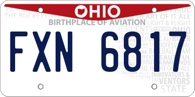 OH license plate FXN6817