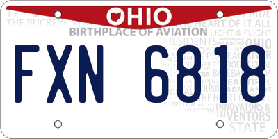 OH license plate FXN6818