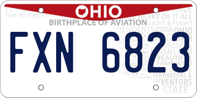 OH license plate FXN6823