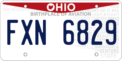 OH license plate FXN6829