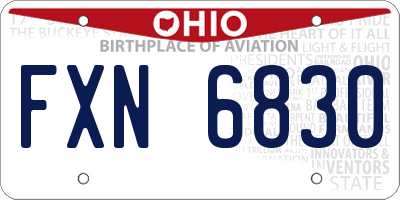 OH license plate FXN6830