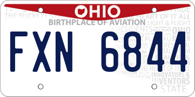OH license plate FXN6844