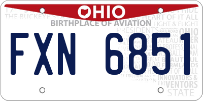 OH license plate FXN6851