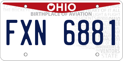 OH license plate FXN6881