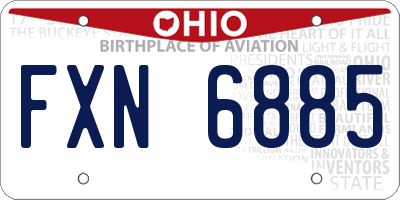 OH license plate FXN6885