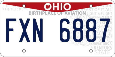 OH license plate FXN6887