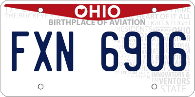 OH license plate FXN6906