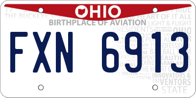 OH license plate FXN6913