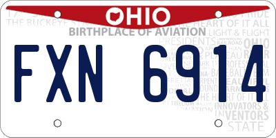 OH license plate FXN6914