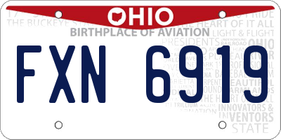 OH license plate FXN6919