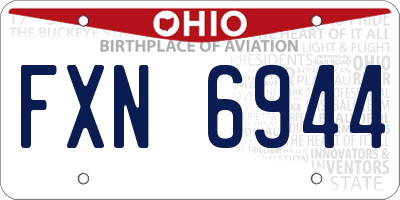 OH license plate FXN6944