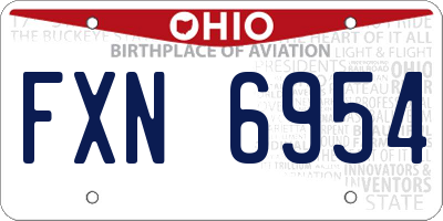 OH license plate FXN6954