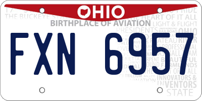 OH license plate FXN6957