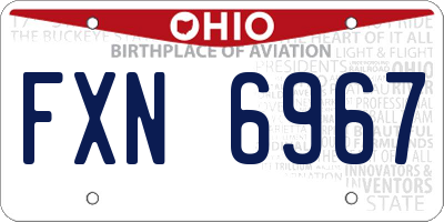 OH license plate FXN6967