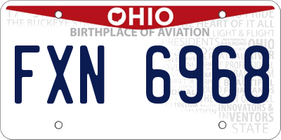 OH license plate FXN6968