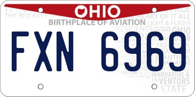 OH license plate FXN6969