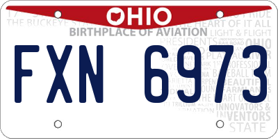 OH license plate FXN6973